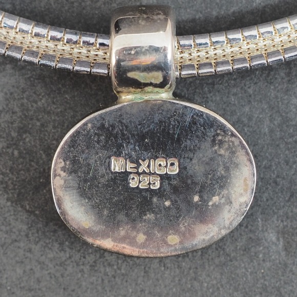 Mexico 925 Sterling Silver Red Jasper Inlay Omega Necklace Bracelet Earrings Set - Picture 4 of 16